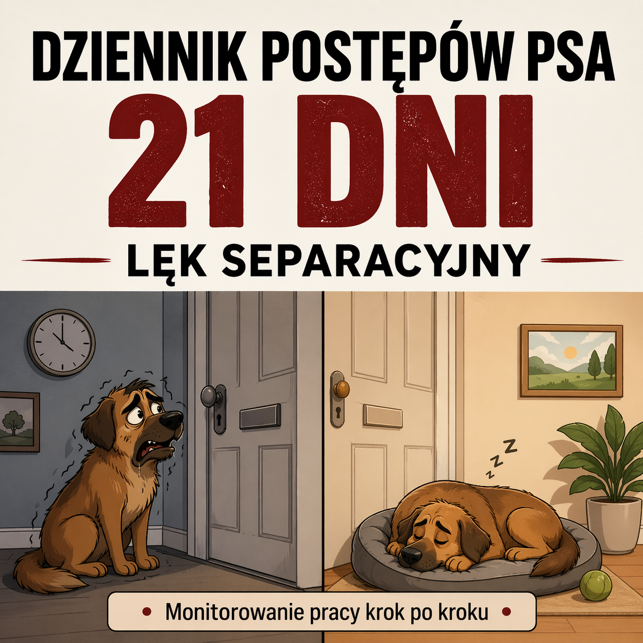 Dziennik Postępów Psa 21 Dni - Lęk separacyjny